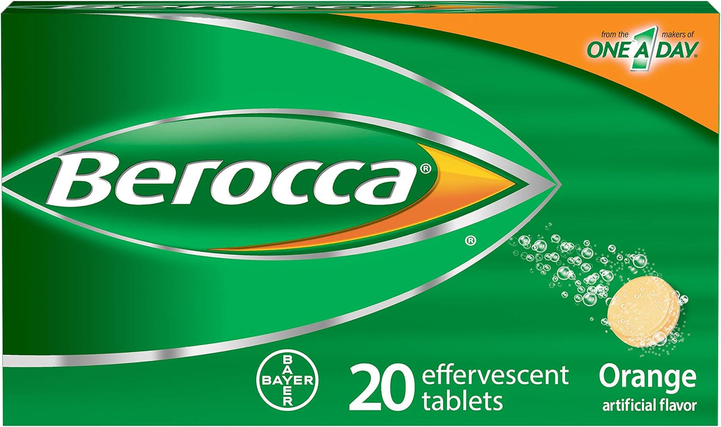 Berocca Energy - Orange Flavour Effervescent Tablets, 20 Count - görsel 1