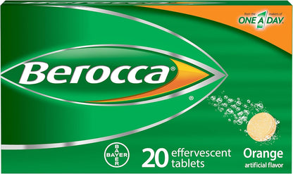Berocca Energy - Orange Flavour Effervescent Tablets, 20 Count