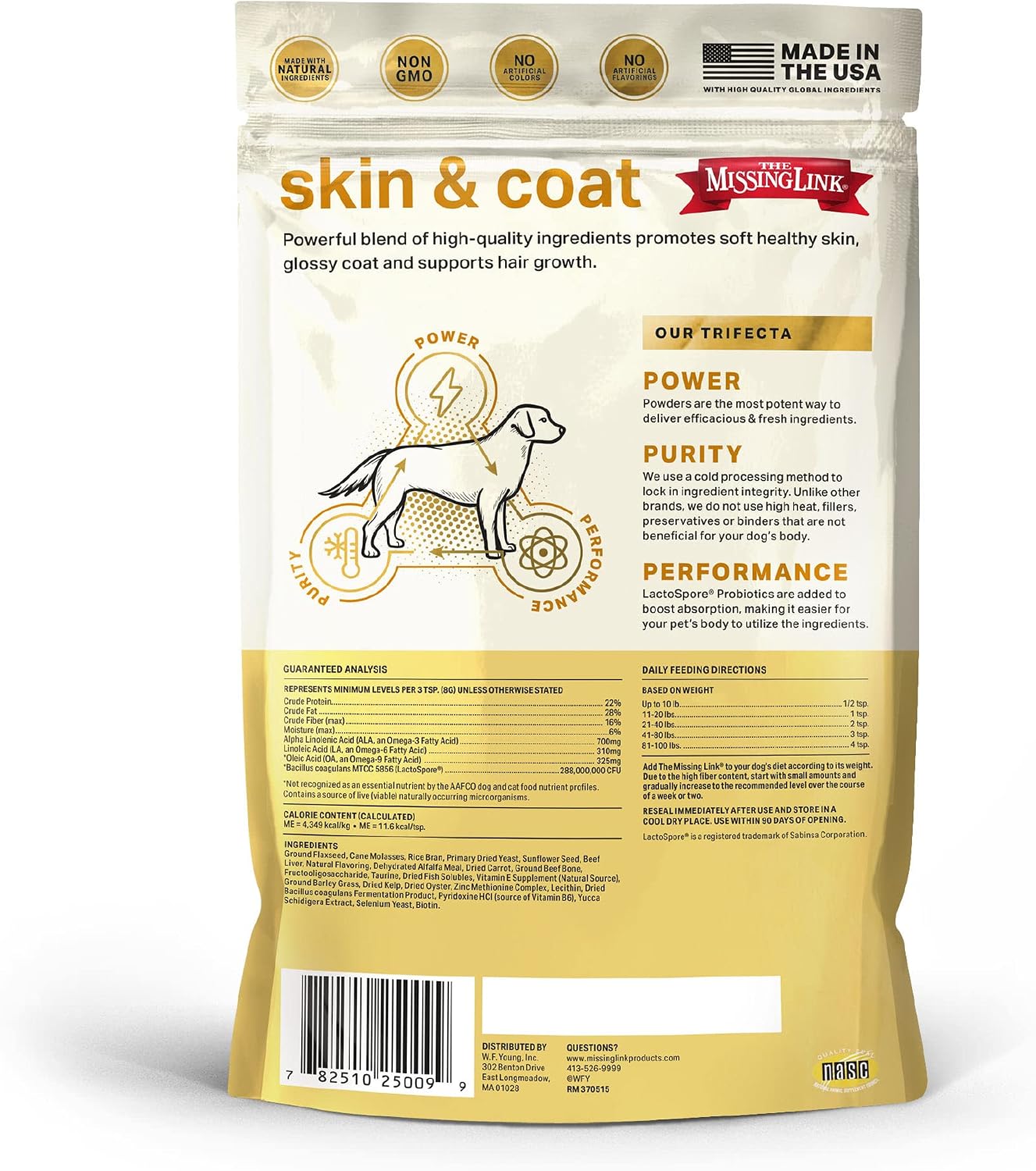 The Missing Link Skin & Coat + Probiotics Supplement for Dogs, 450 g - görsel 4