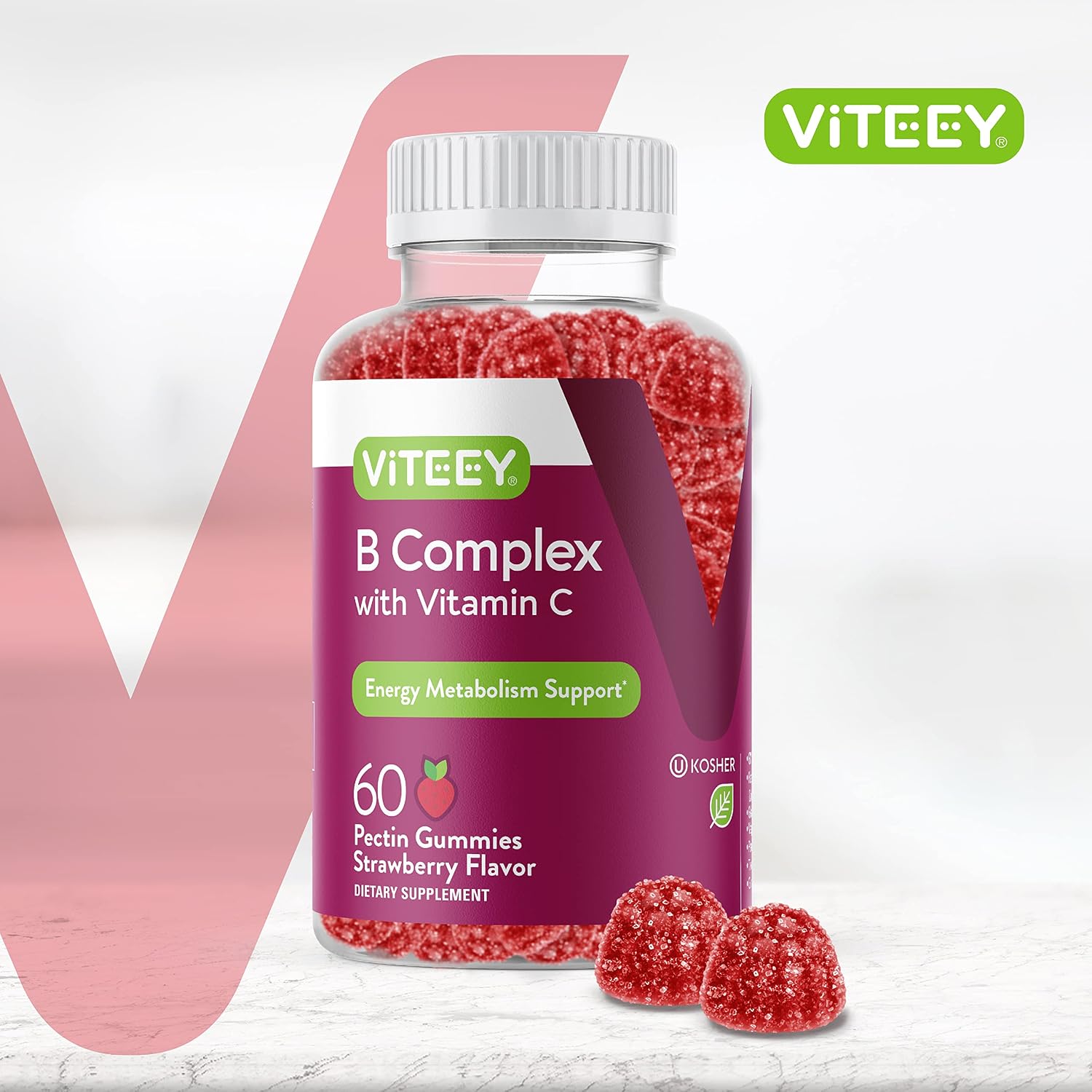 Viteey Vitamin B Complex Gummies with Vitamin C - 60 Count - görsel 2