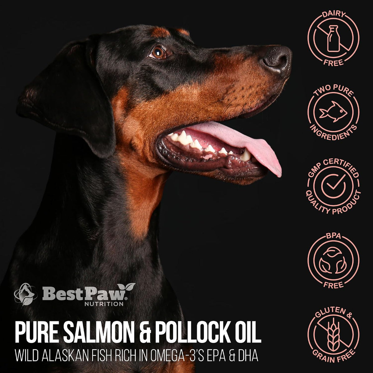 Wild Alaskan Salmon Oil for Dogs | Liquid Omega-3 with Pump | 240 ml - görsel 10