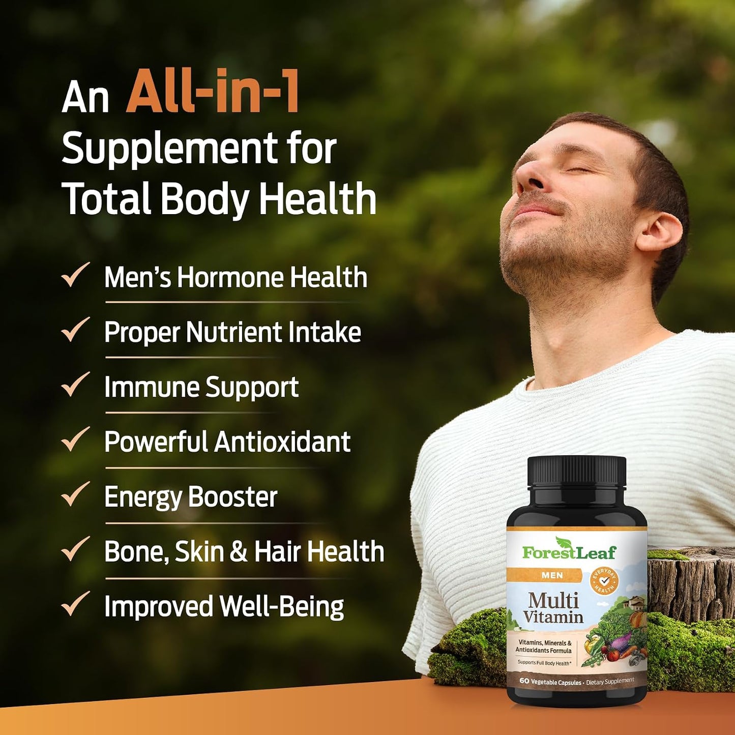 ForestLeaf Daily Multivitamin for Men – Men's Multivitamins & Multiminerals Supplement | 60 Veg Capsules - görsel 6