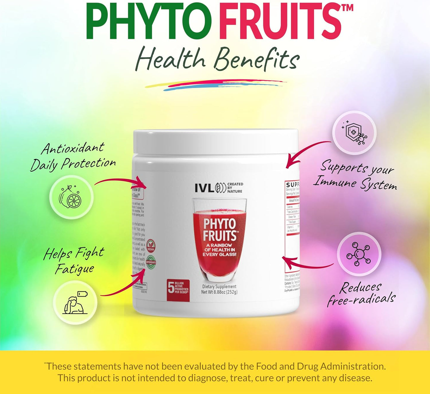 IVL Phyto Fruits Superfood Powder - Vegan, 40 Fruits & Nutrients with Probiotics (30 Servings) - görsel 6