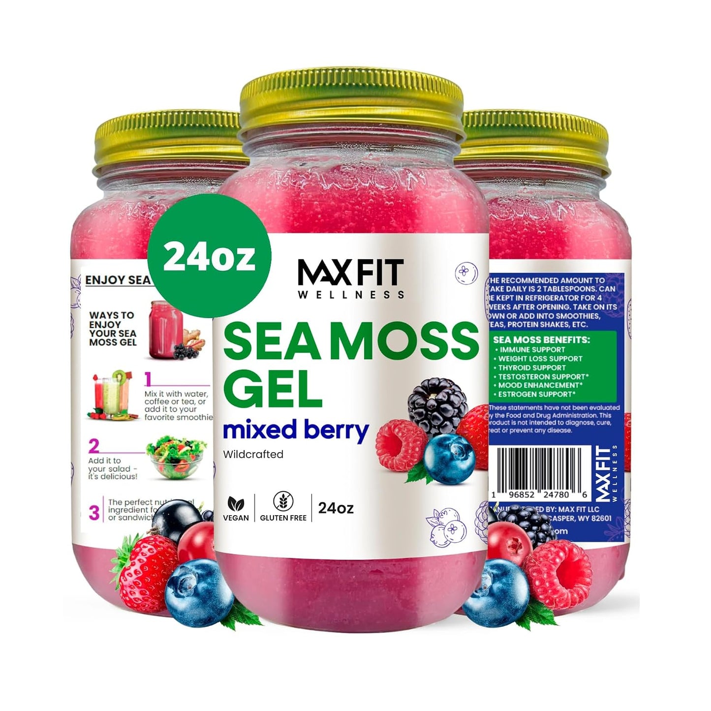 Sea Moss Gel (Mixed Berry) - 24 oz - görsel 1