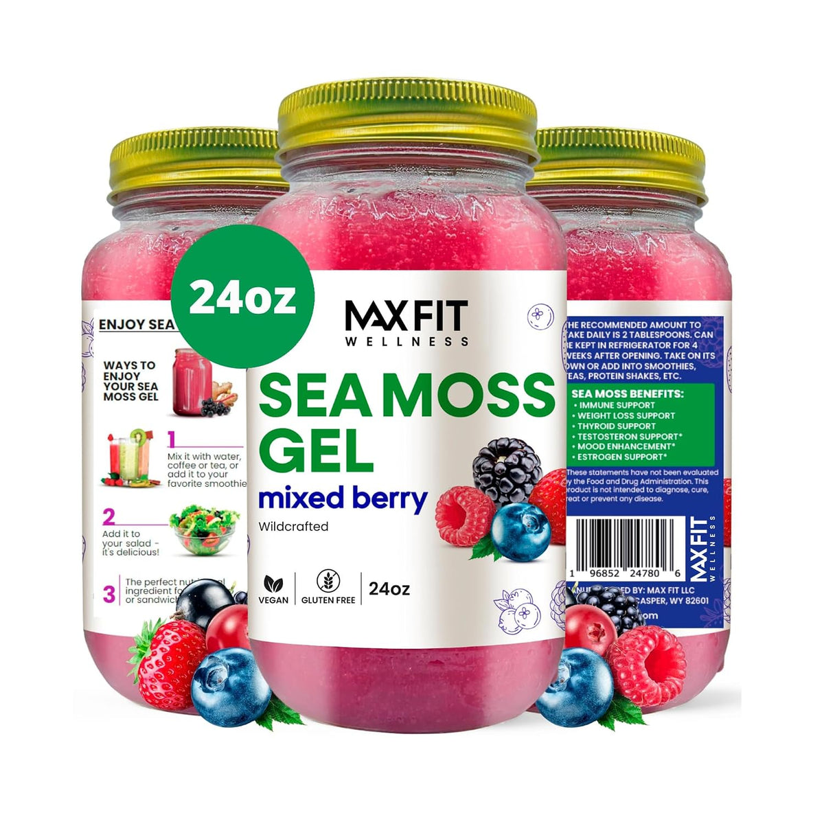 Sea Moss Gel (Mixed Berry) - 24 oz - görsel 1