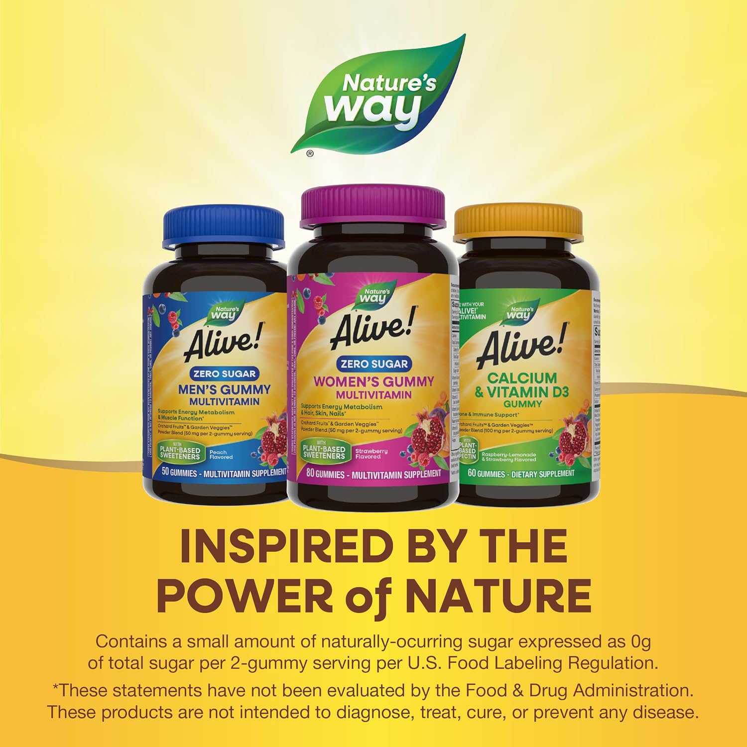 Nature's Way Alive! Zero Sugar Women's Gummy Multivitamins, Strawberry, 80 Gummies - görsel 6