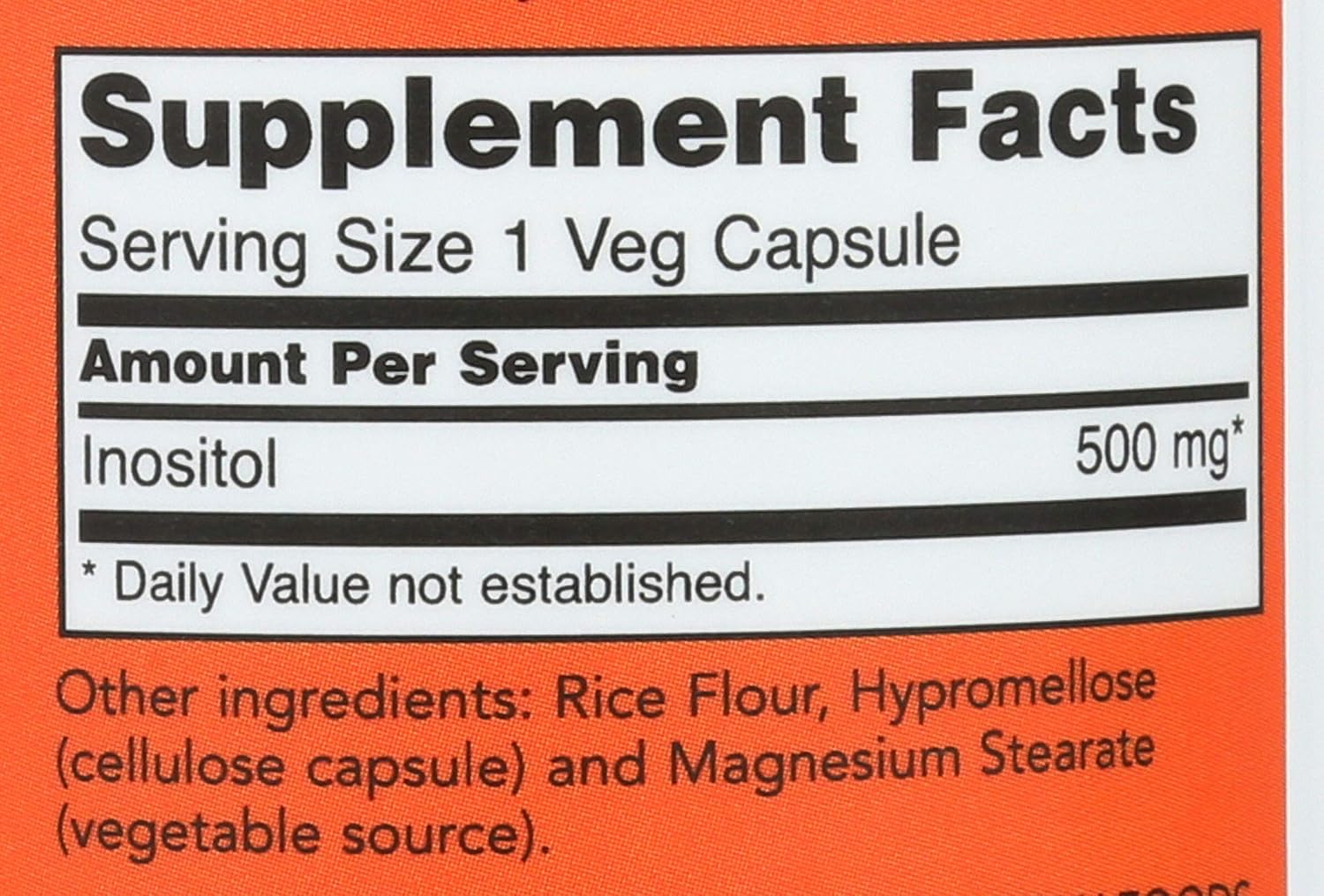 NOW Foods Inositol 500 mg, 100 Capsules - görsel 4