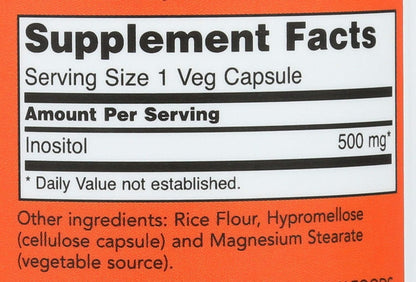 NOW Foods Inositol 500 mg, 100 Capsules