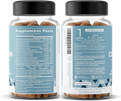 Eu Natural Conception for Her - Fertility Supplement with Myo-Inositol, Folate & Vitex - 60 Capsules