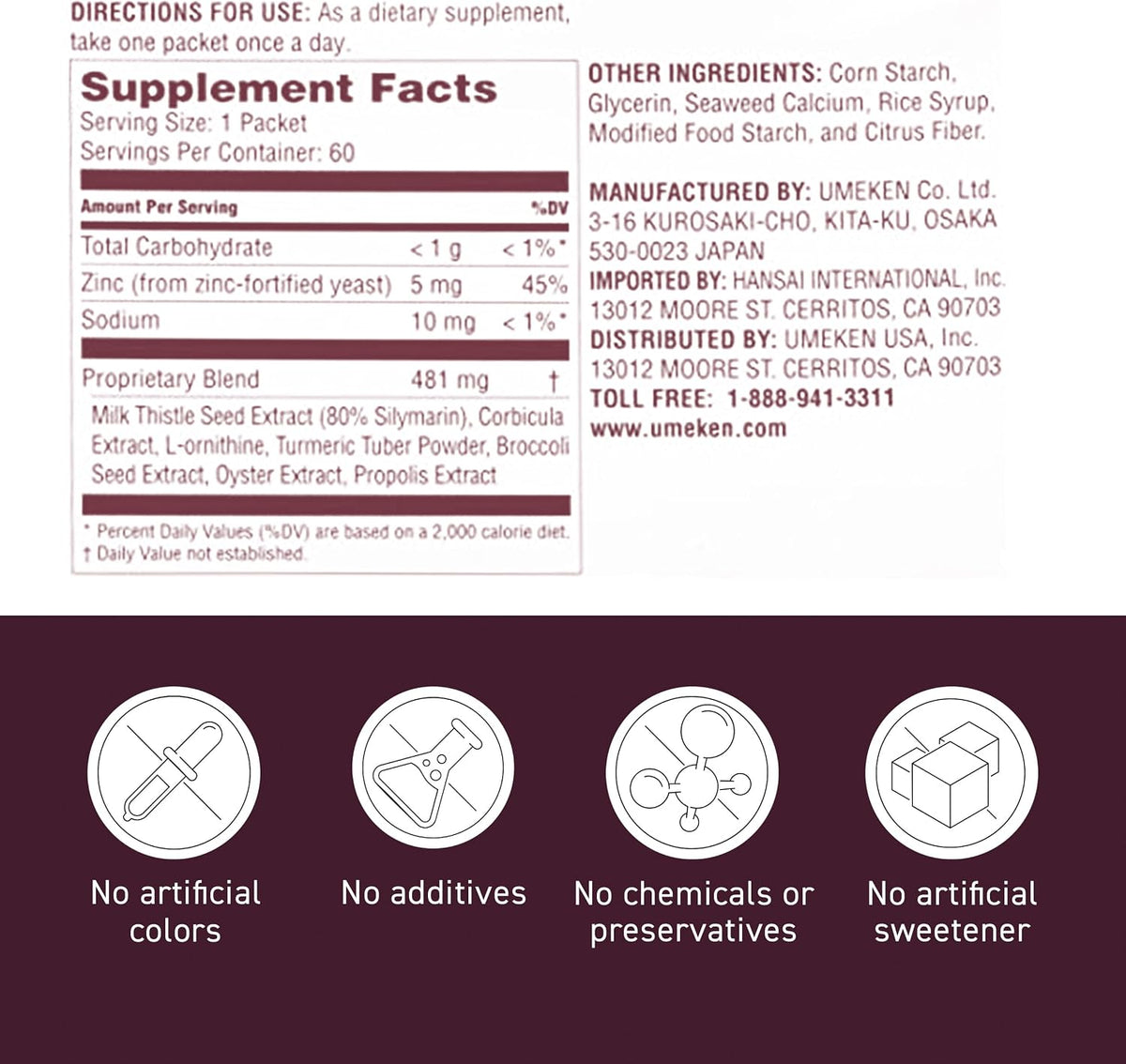 Umeken Corbicula Ball EX - Liver Support Supplement with Milk Thistle, Propolis, Broccoli Extract - 60 Packets - görsel 6
