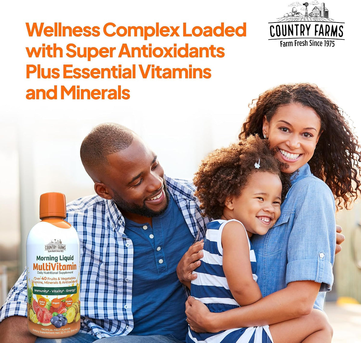 Country Farms Liquid Multivitamin – Vitamins & Minerals for Immune Support and Energy, Herbal Blend, Vegan, Gluten-free, Tropical Fruit Flavour, 946 ml - görsel 6
