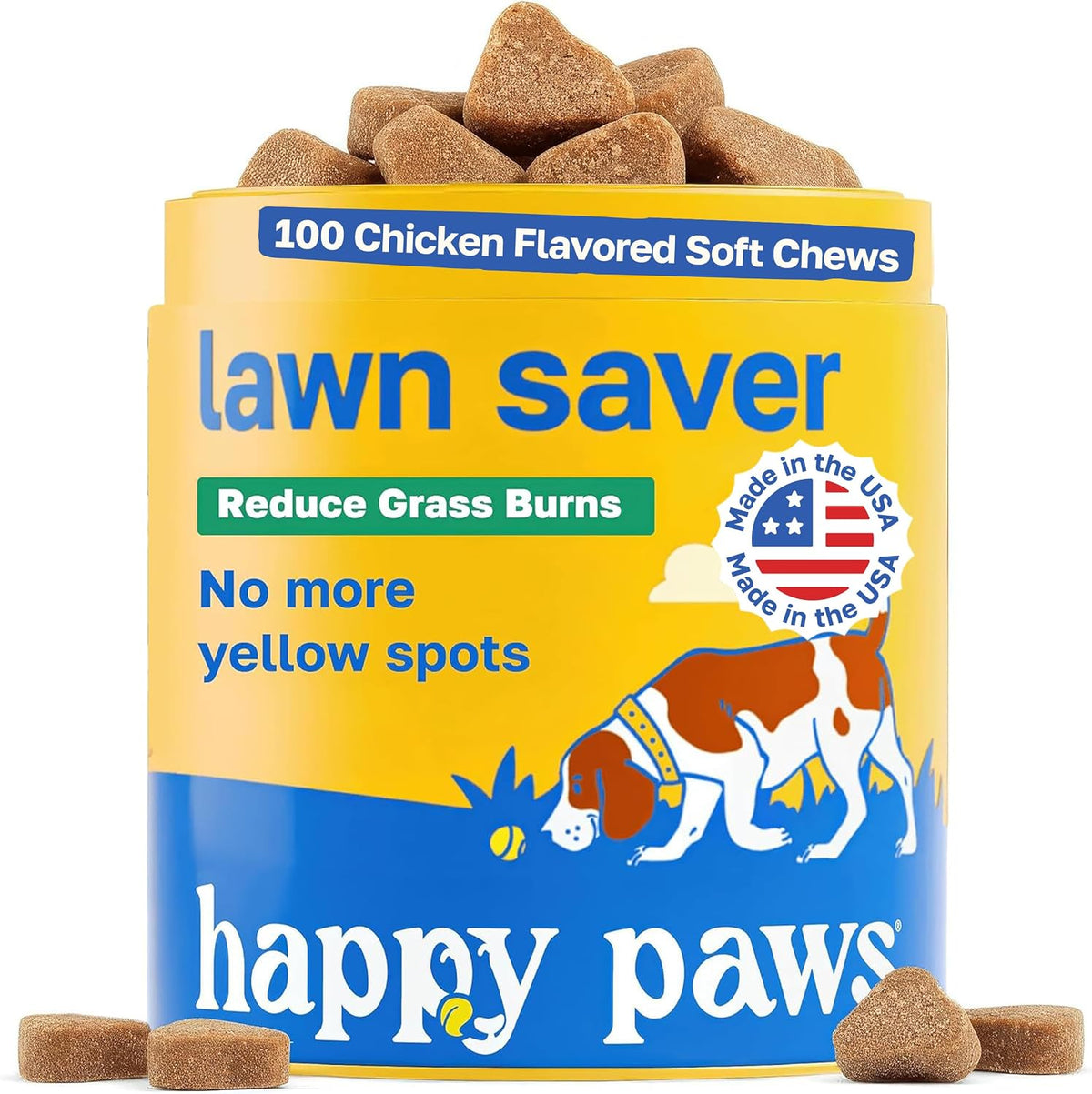Happy Paws Lawn Saver Supplement - Dog Probiotics for Lawn Care and Digestive Health (100 Soft Chews) - görsel 1
