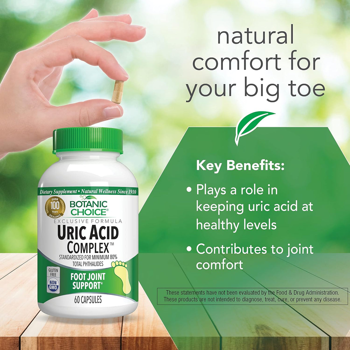 Botanic Choice Uric Acid Complex - Celery Seed & Bromelain Food Supplement, 60 Capsules - görsel 4