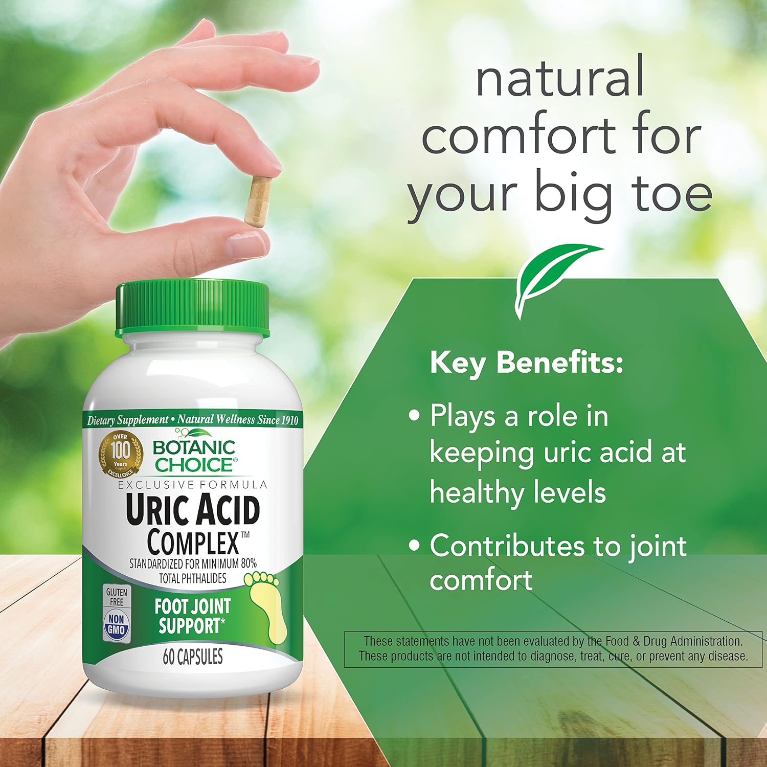Botanic Choice Uric Acid Complex - Celery Seed & Bromelain Food Supplement, 60 Capsules - görsel 4