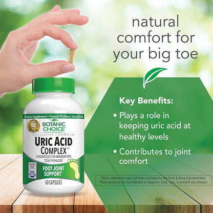 Botanic Choice Uric Acid Complex - Celery Seed & Bromelain Food Supplement, 60 Capsules