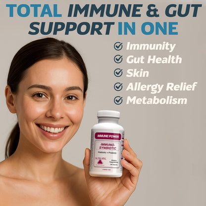 Nutri-Spec Immune Power Synbiotic - Probiotic and Prebiotic Food Supplement (120 Capsules)