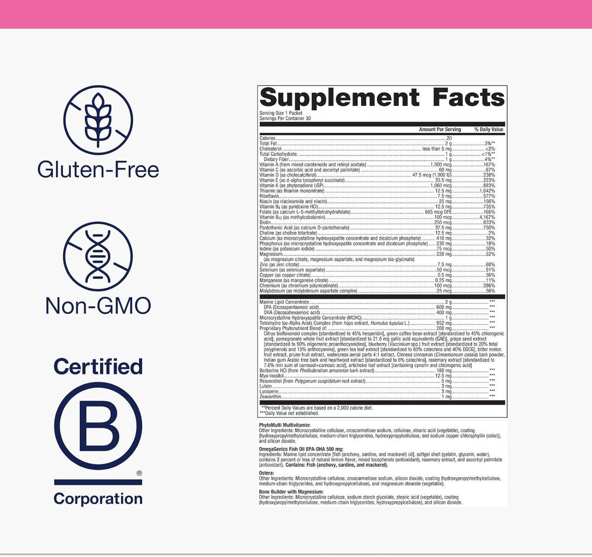 Metagenics Wellness Essentials Women's Prime - Daily Multivitamin & Omega-3 Packets for Menopause Support - görsel 4