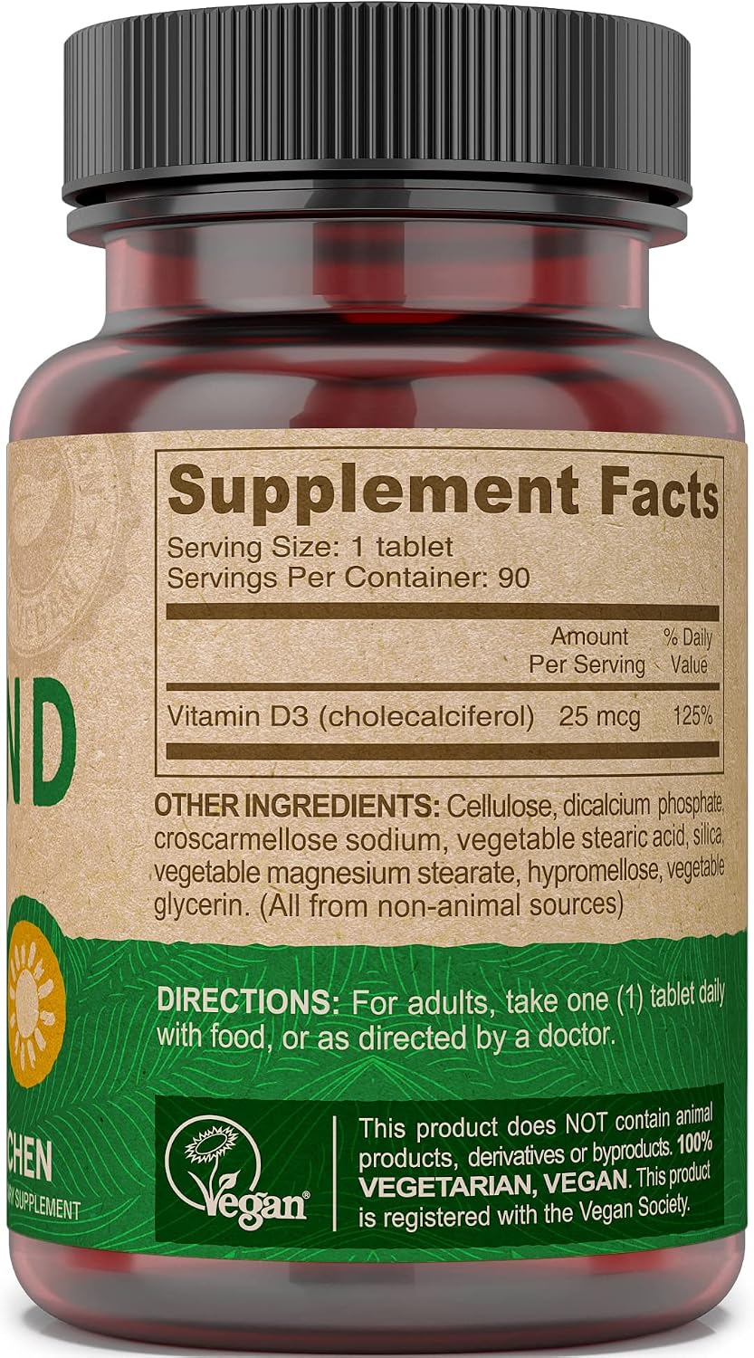 DEVA Vegan Vitamin D3 1000 IU - Plant-Based Cholecalciferol, 90 Tablets - görsel 4