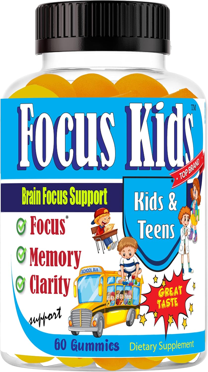 Focus Kids Gummies - Attention, Memory & Concentration Food Supplement with DHA & Omega-3-6-9 (60 Gummies) - görsel 1
