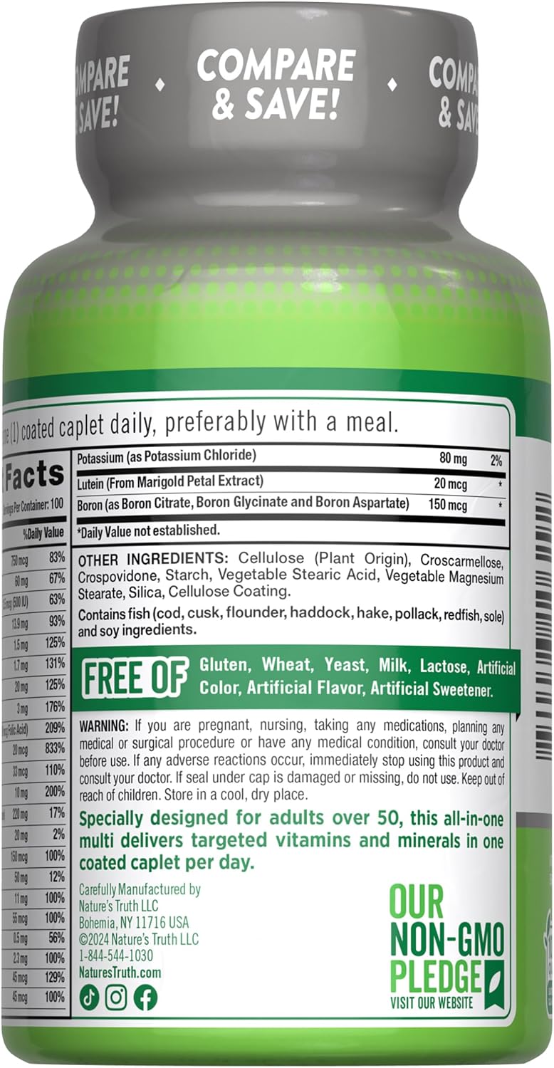 Nature's Truth Multivitamin for Adults 50+ - görsel 7