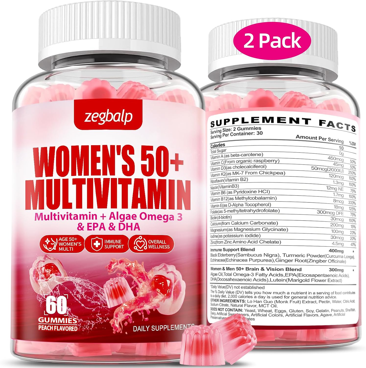 ZEGBALP Sugar-Free Women's Multivitamin 50+ Gummies - görsel 1