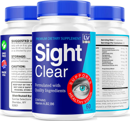 Sight Clear Pills – Eye Support Supplement with Natural Ingredients, 60 Capsules