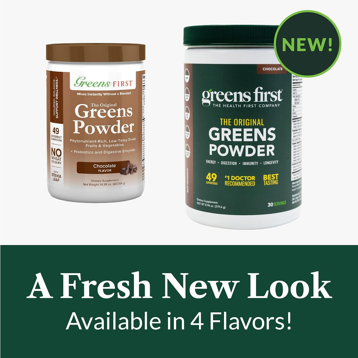 Greens First Original Greens Powder - 49 Superfoods, Organic Fruits & Vegetables, Prebiotics & Probiotics, Chocolate - 30 Servings - görsel 5