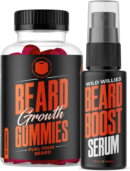 Wild Willies Beard Growth Kit - Capsules and Boosting Serum