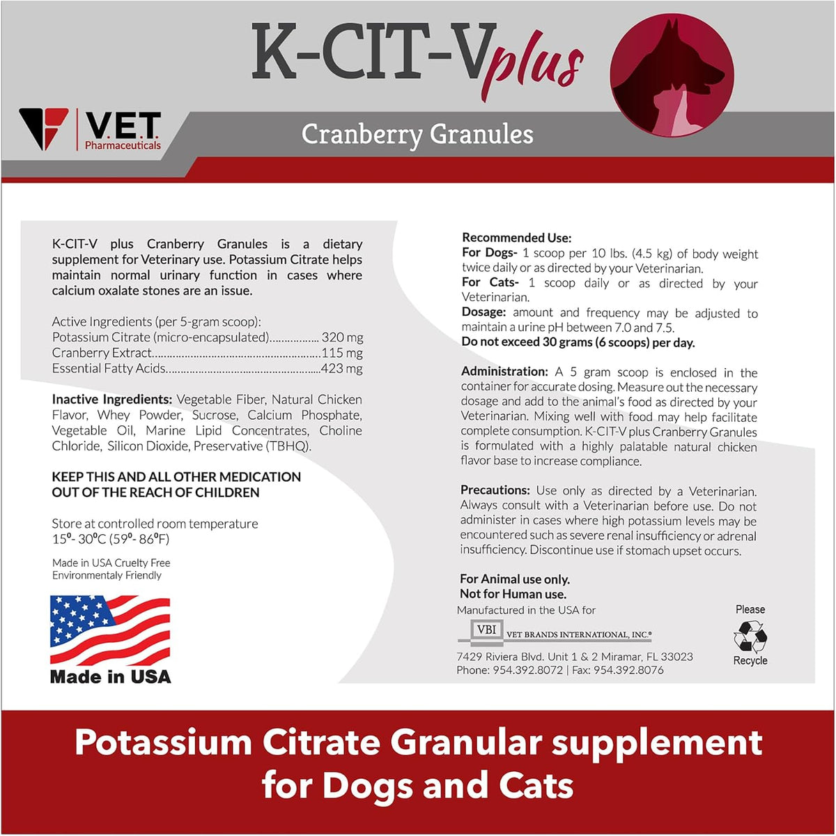 K-CIT-V Plus Cranberry 300 gm Granules for Dogs and Cats - görsel 7
