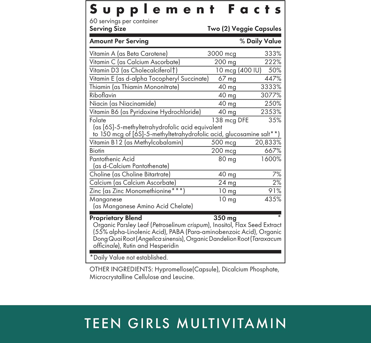 Michael's Health Naturopathic Programmes Teen Girls Multivitamin - 120 Vegetarian Capsules - görsel 2