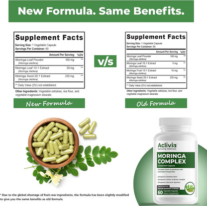 Moringa Complex - Maximum Strength Moringa Oleifera Food Supplement - 5000mg - 60 Capsules