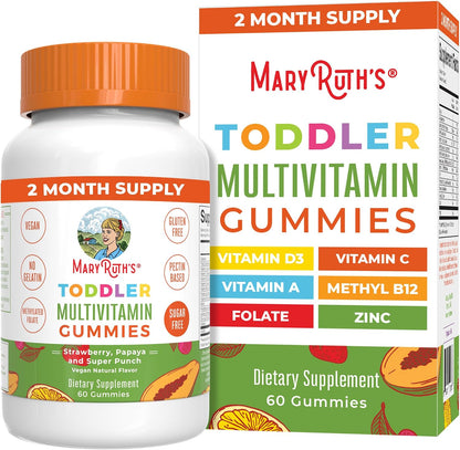 MARYRUTH'S Kids Multivitamin Gummies | Sugar Free | 2 Month Supply | Ages 2+ | Vegan | 60 Count