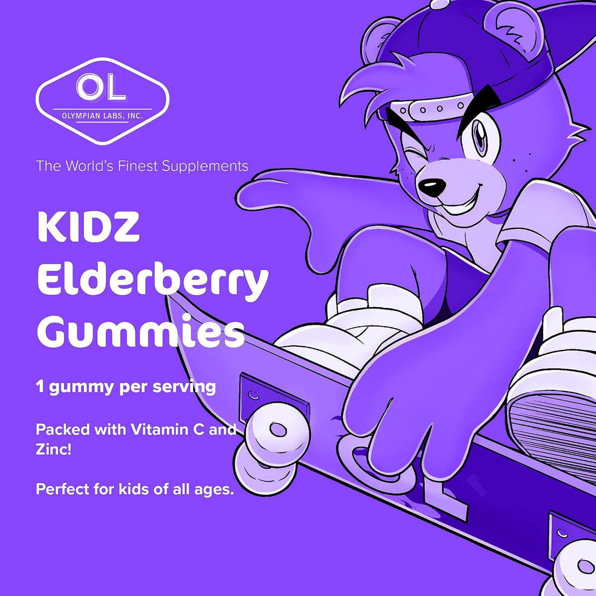 Olympian Labs Children's Elderberry Gummies | Packed with Vitamin C and Zinc | 60 Count - görsel 2