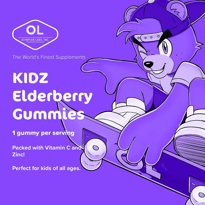 Olympian Labs Children's Elderberry Gummies | Packed with Vitamin C and Zinc | 60 Count