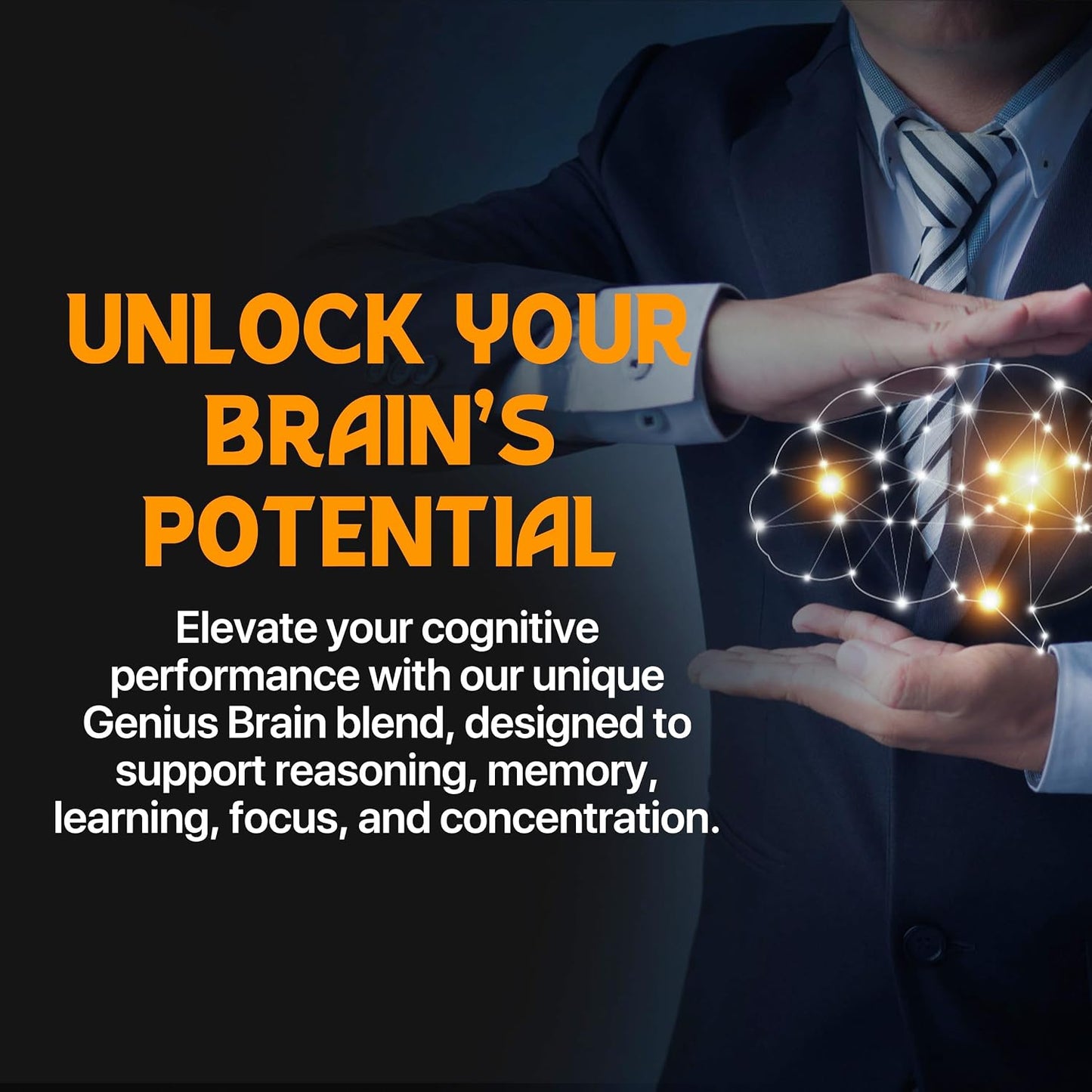 100% Pure Brain Supplements for Memory, Focus and Cognition – Daily Support for Mental Clarity with Bacopa, Magnesium, Vitamin B6, Phosphatidylserine – Non-GMO, Gluten-free - görsel 5