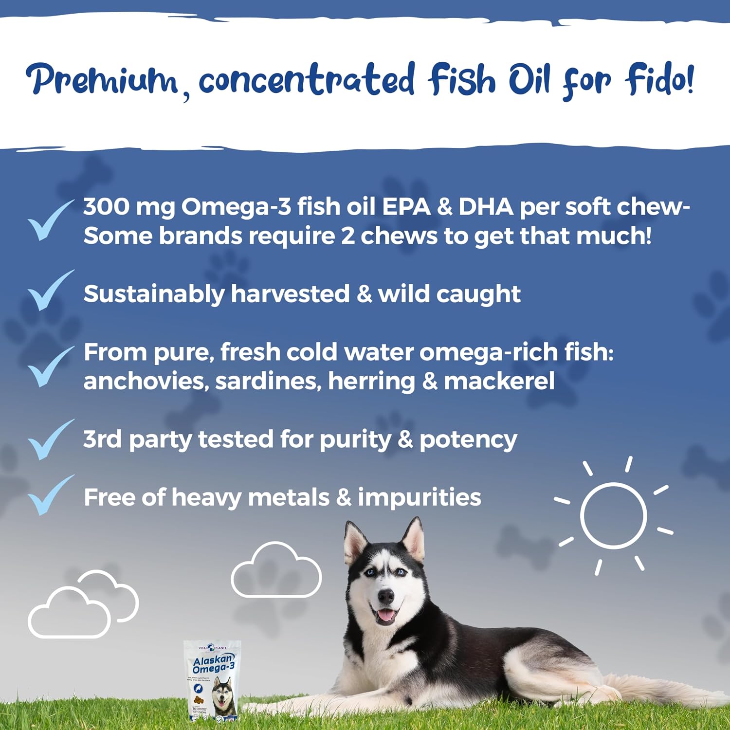 Vital Planet Alaskan Omega-3 Soft Chews for Dogs, Wild Alaskan Fish Oil – 30 Hickory Flavoured Soft Chews - görsel 4