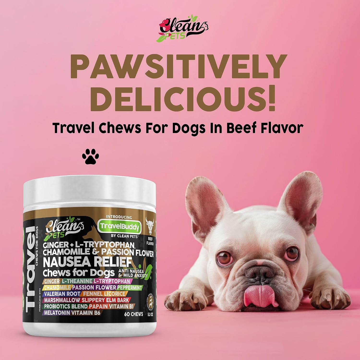Clean Pets Travel Chews – Nausea Relief for Dogs with Ginger & Melatonin - görsel 6