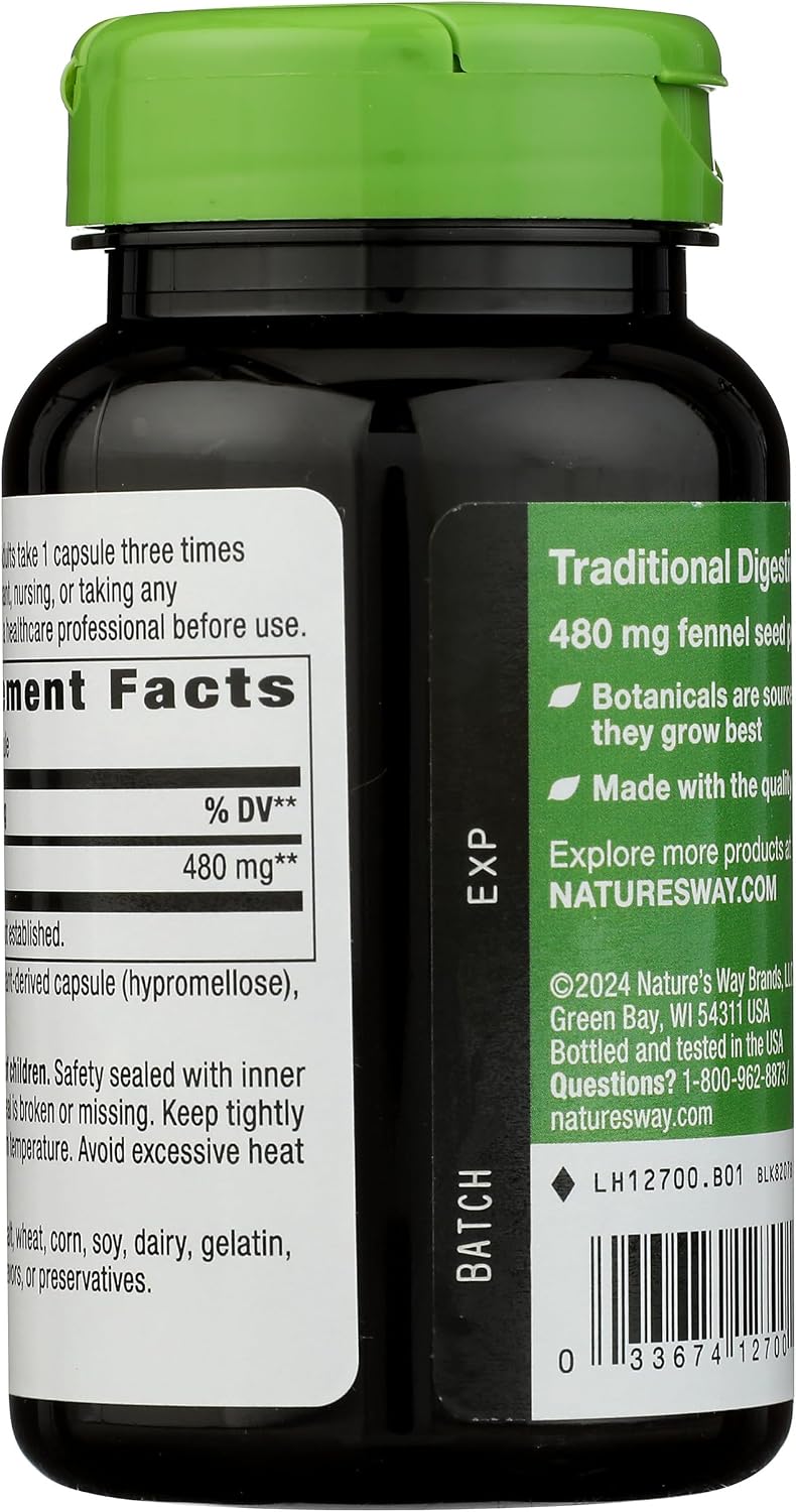 Nature's Way Fennel Seed, 480 mg per Serving, 100 Capsules - görsel 2