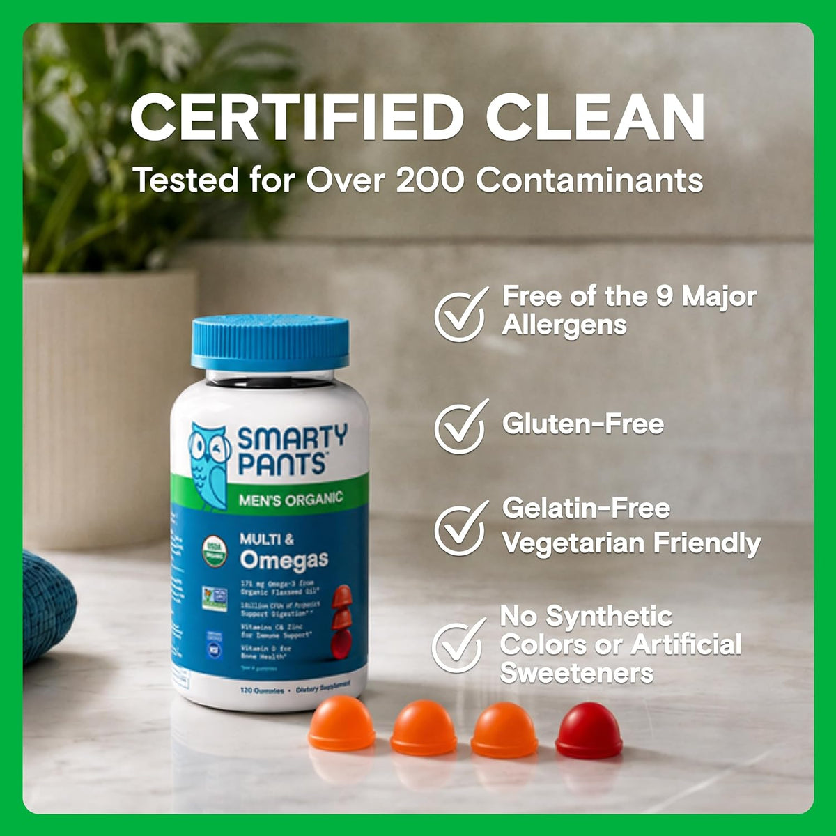 SmartyPants Men's Multivitamin Organic Gummies – 120 (30-Day Supply) - görsel 10