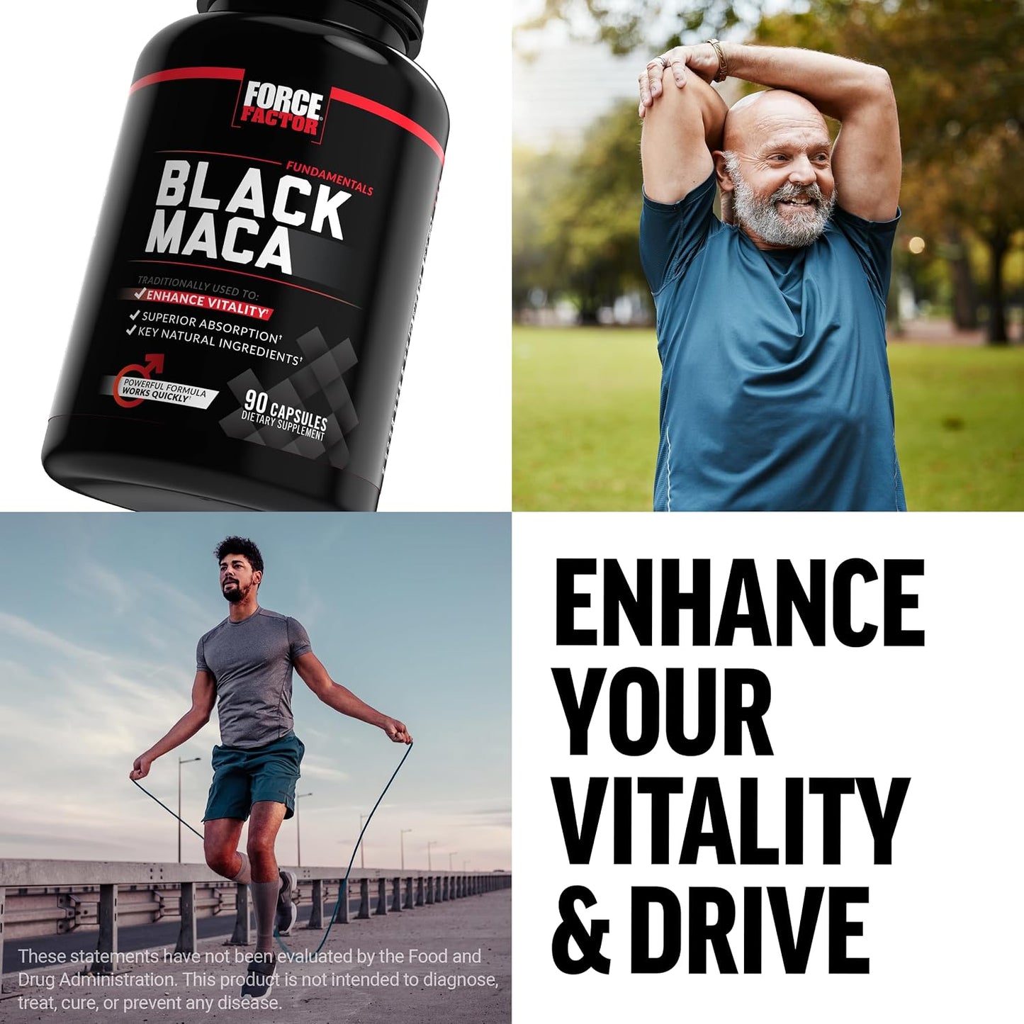 Force Factor Black Maca Root Supplement for Men, 1000mg with BioPerine, 90 Capsules - görsel 7