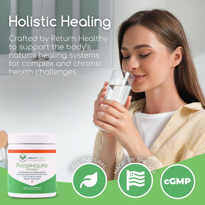 Return Healthy Phospholipid Synergy Powder - Antioxidant Food Supplement for Cellular Repair, Brain Health & Liver Detox (270g)