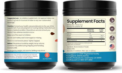Sandhu's Grass-Fed Bovine Colostrum Powder – 65 Servings, Unflavoured