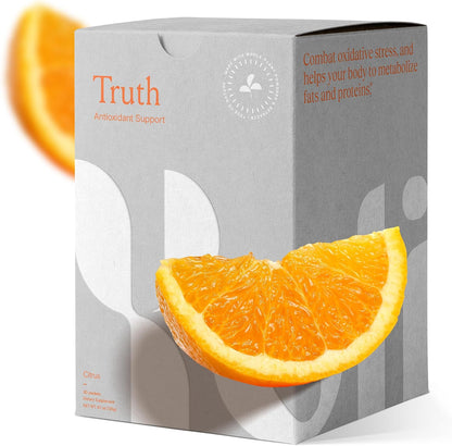 Yoli Truth Antioxidant and Immune Support, Citrus Flavour, 30 Sachets Box | Antioxidant and immune blend with vitamin C, botanicals, superfruits and minerals to support daily wellness and vitality.