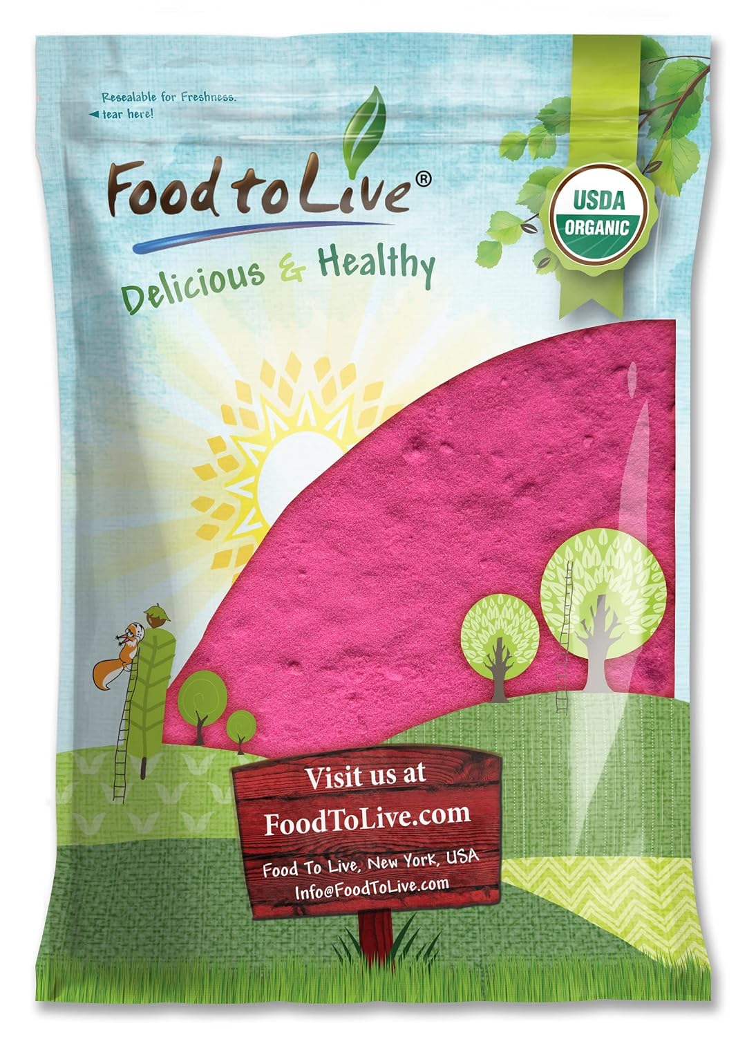 Food to Live Organic Dragon Fruit Juice Powder – Red Pitaya, 680g (1.5 lbs) - görsel 8