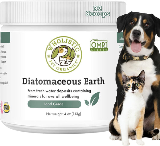 Wholistic Pet Organics Diatomaceous Earth - Food Grade for Dogs & Cats, 113g