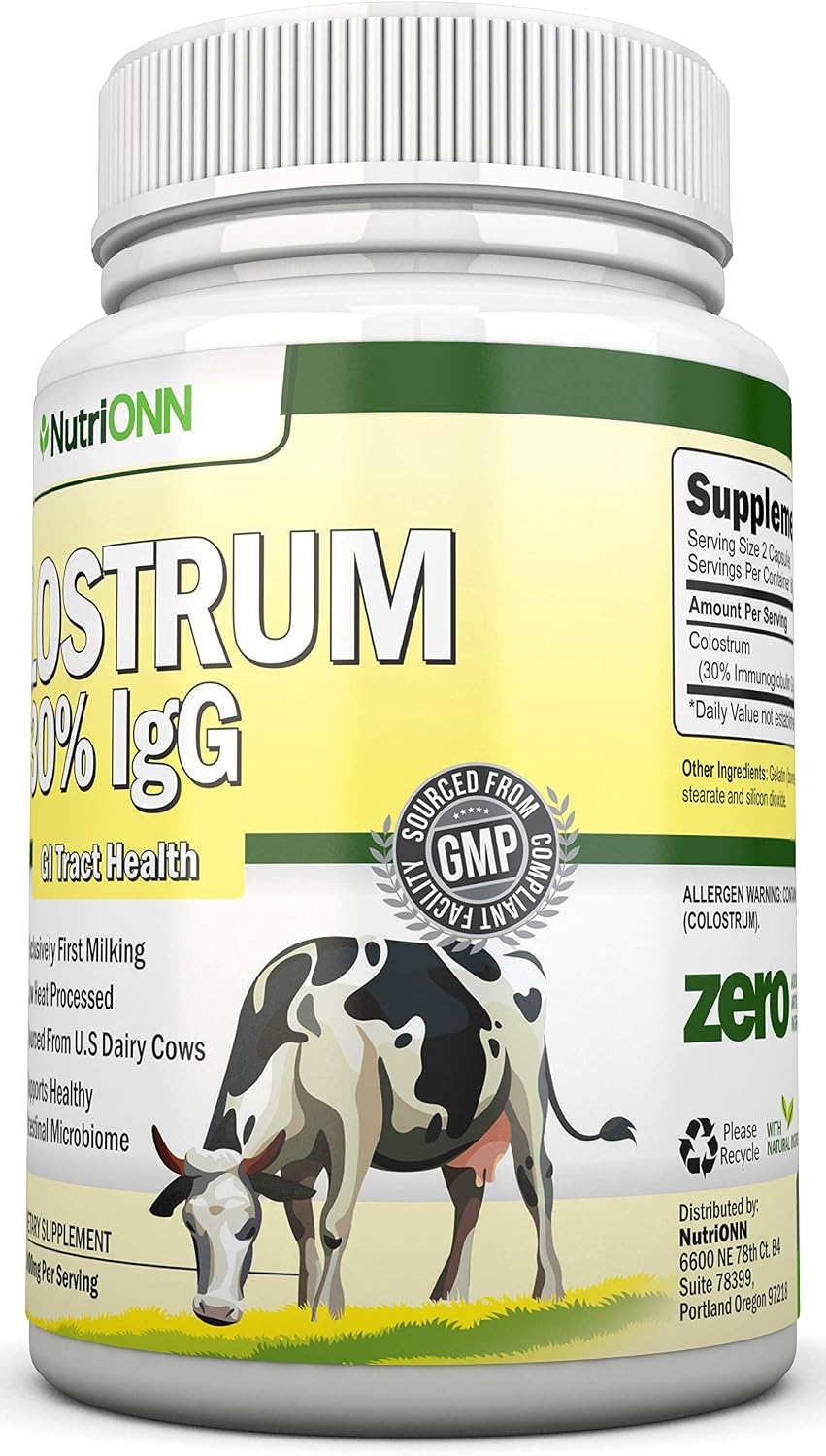 NutriONN Colostrum 1000mg - 120 Capsules | 30% IgG | Non-GMO | First Milking Bovine Colostrum - görsel 5