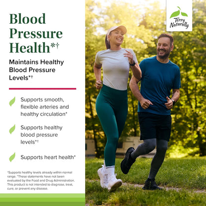 Terry Naturally Blood Pressure Health – Normal Blood Flow & Circulation Support Supplement with Antioxidants, 60 Capsules