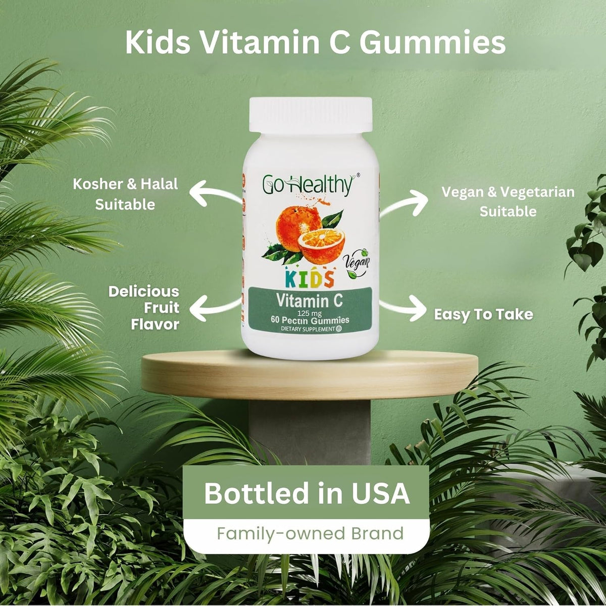 Go Healthy Kids Vitamin C Gummies – Immune Support Gummy Vitamins for Kids & Toddlers, 60 Count - görsel 4