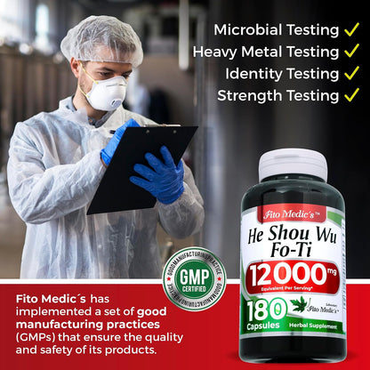 FITO MEDIC'S Lab He Shou Wu (Fo Ti) Capsules - 180 Capsules