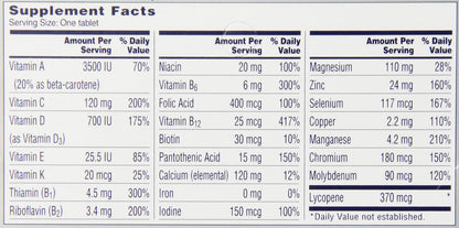 One A Day Men's 50+ Healthy Advantage Multivitamin, 65 Tablets